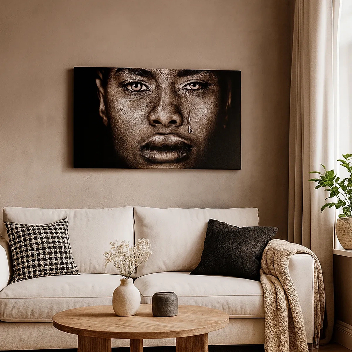 Bild auf Leinwand - Leinwandbild - Eine Träne - 30x30 cm