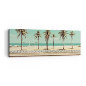 Bild auf Leinwand - Leinwandbild - Beim Bewachen des Strandes - 90x30 cm