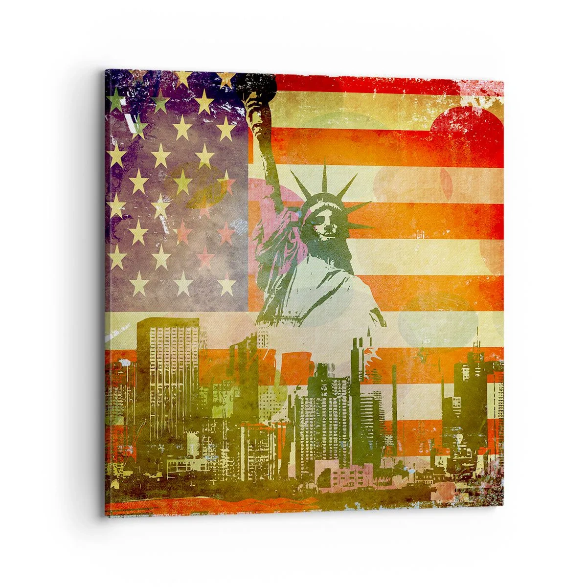 Bild auf Leinwand - Leinwandbild - Viva Amerika! - 70x70 cm