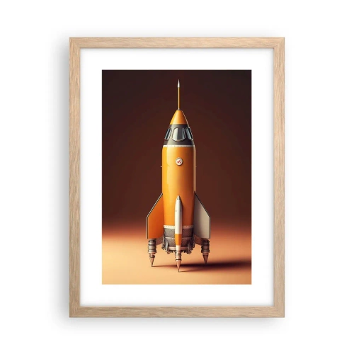 Poster in einem Rahmen aus heller Eiche - Es beginnt mit einem Traum - 30x40 cm