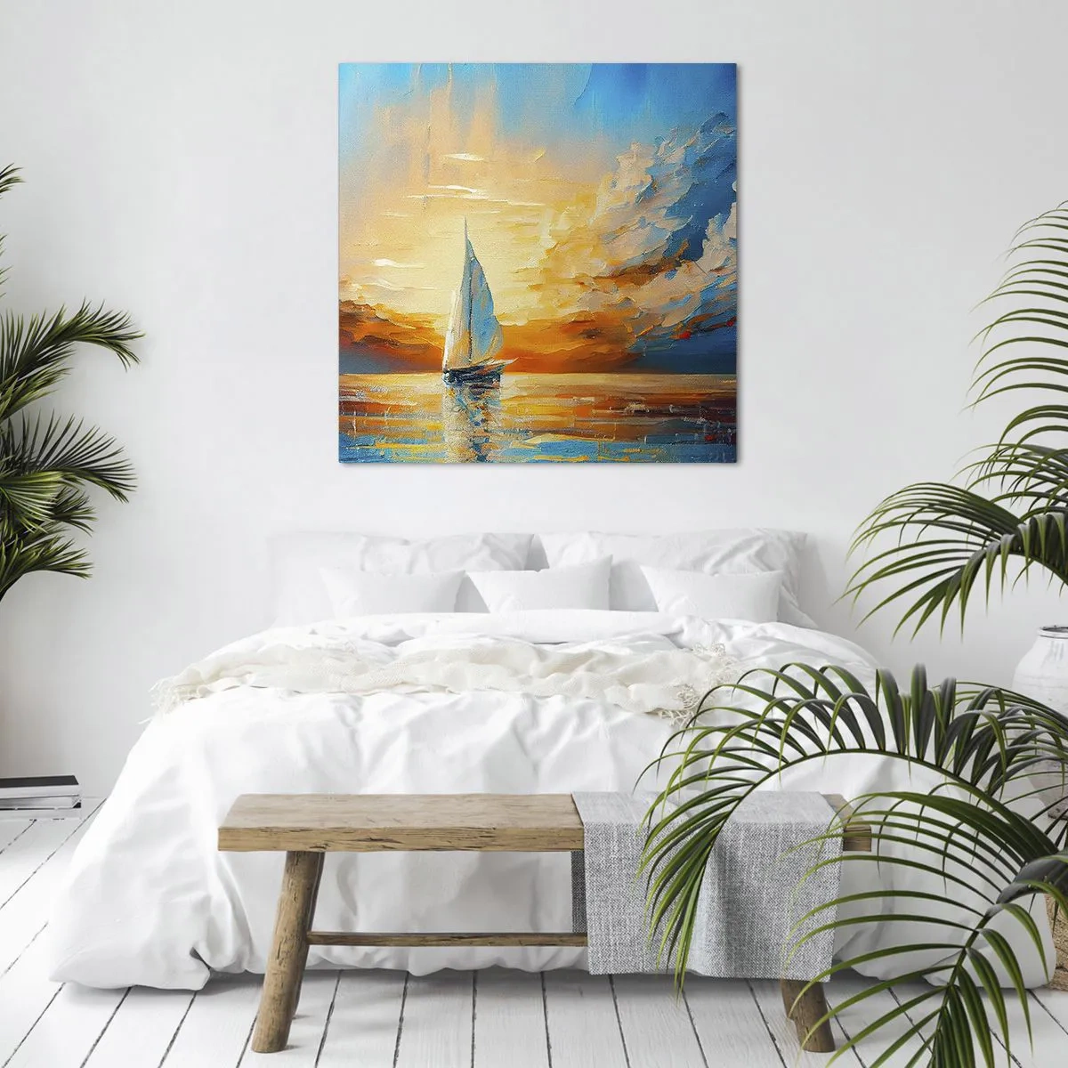 Bild auf Leinwand - Leinwandbild - In Gold segeln - 70x70 cm