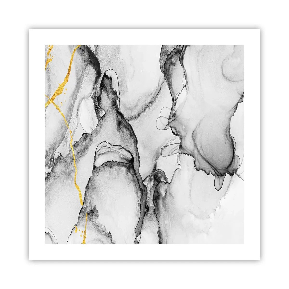 Poster - Komposition mit Goldmotiv - 50x50 cm