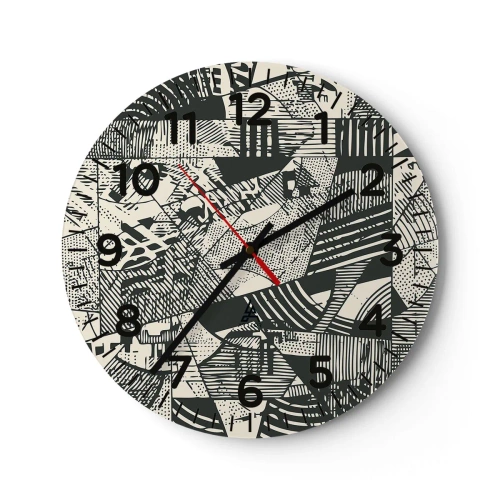Wanduhr - Glasuhr - Die Dynamik der Gegenwart - 30x30 cm