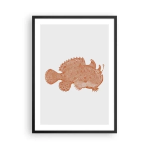 Poster in einem schwarzem Rahmen - Detaillierte Darstellung eines Tiefseefisches - 50x70cm - Es ist also doch ein Fisch - Moderne Wanddekoration für Wohnzimmer und Schlafzimmer ARTTOR