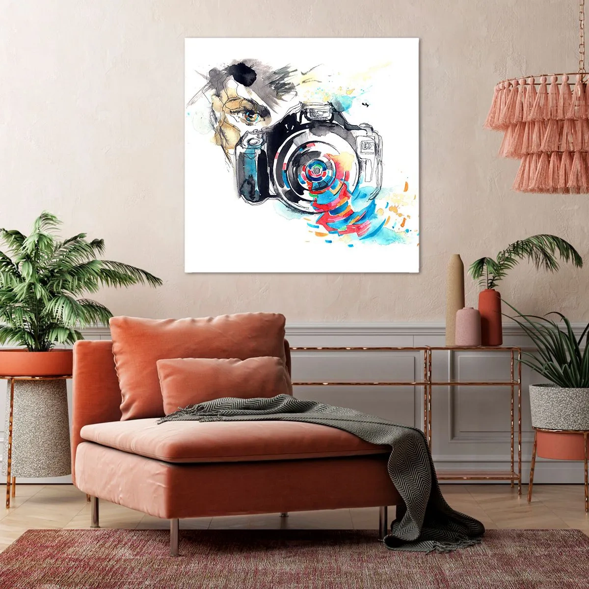 Bild auf Leinwand - Leinwandbild - Im Auge der Linse - 40x40 cm