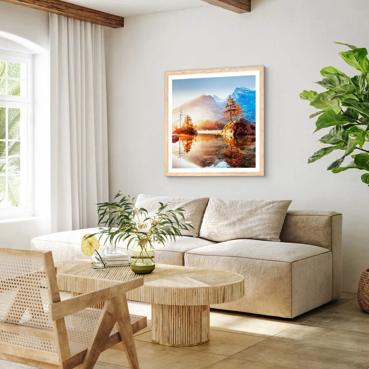 Poster in einem Rahmen aus heller Eiche - Natur in neuem Licht - 30x30 cm