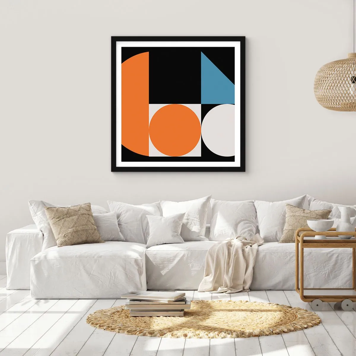 Poster in einem schwarzem Rahmen - Bebilderte Anordnung - 30x30 cm