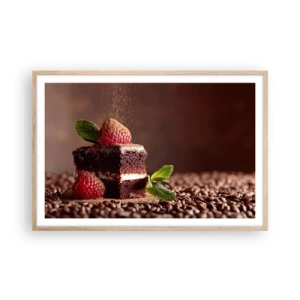 Poster in einem Rahmen aus heller Eiche - Das Leben ist süß - 91x61 cm