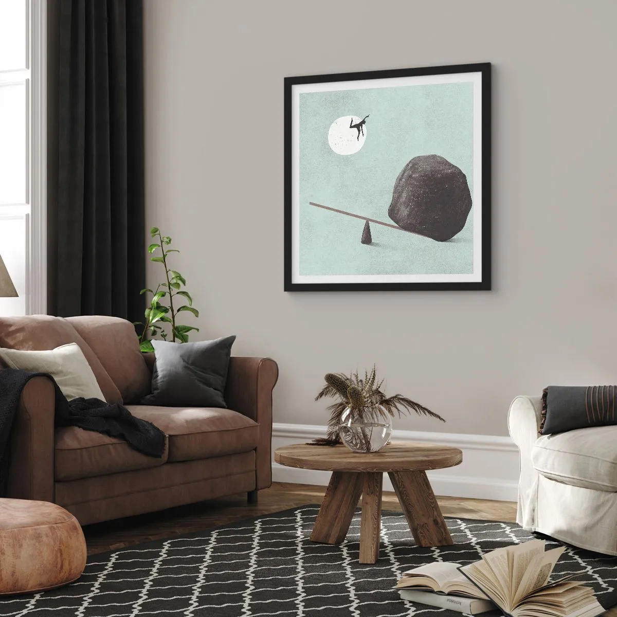 Poster in einem schwarzem Rahmen - Erfüllte Träume - 40x40 cm