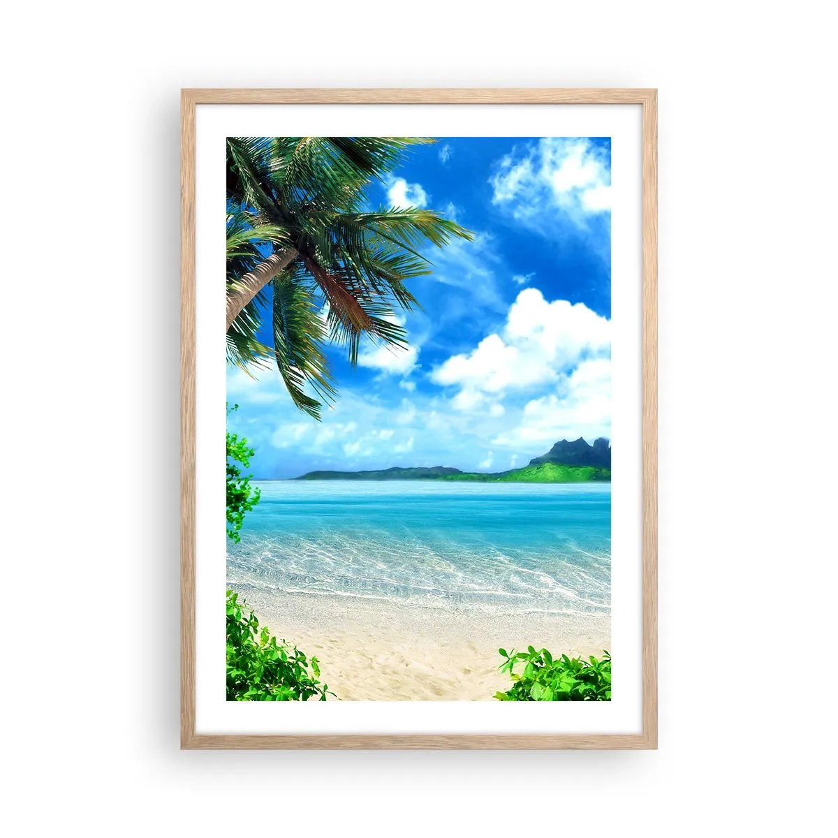 Poster in einem Rahmen aus heller Eiche - Das Azurblau der Tropen - 50x70 cm
