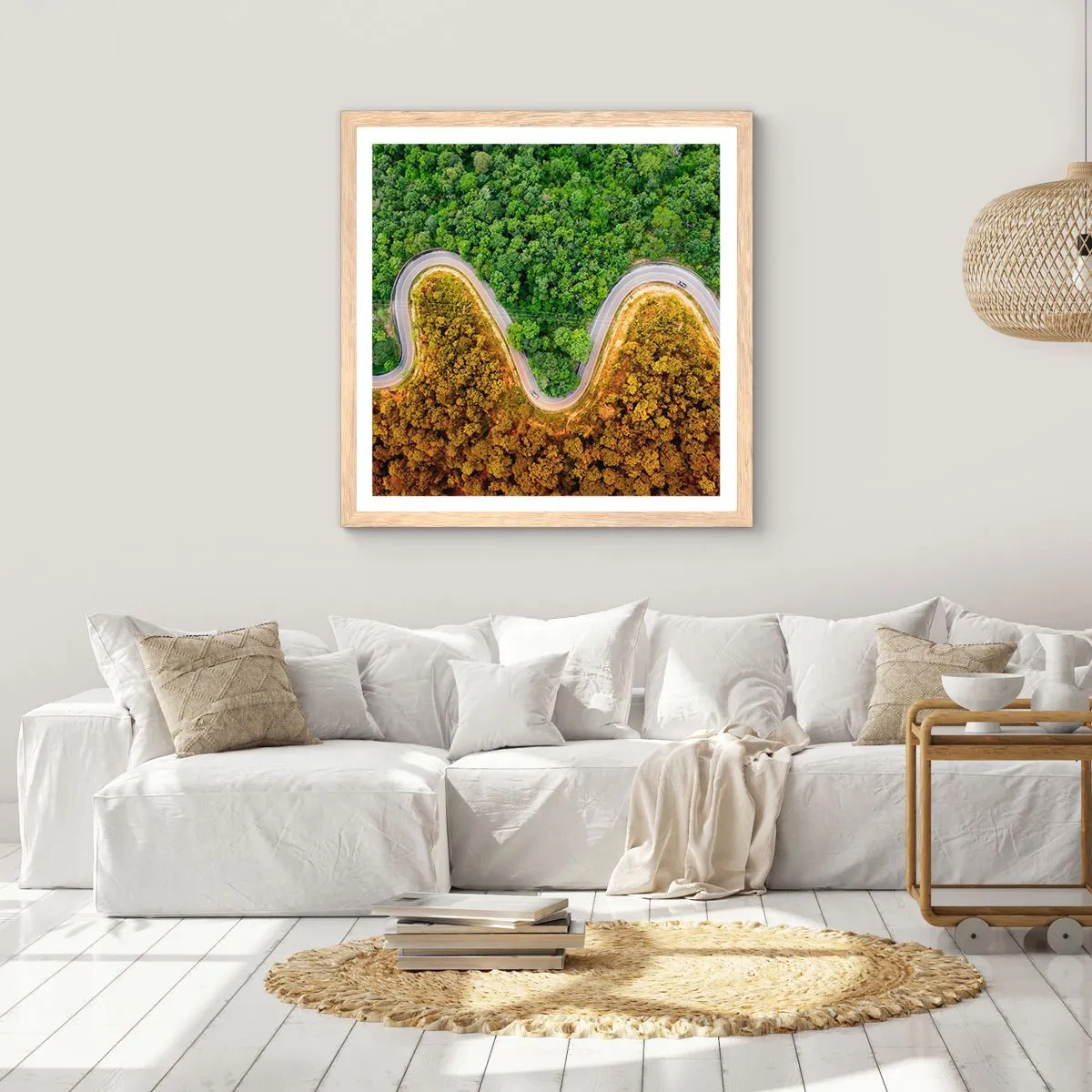 Poster in einem Rahmen aus heller Eiche - Grenzen und Durchbrüche - 30x30 cm