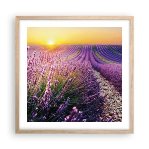 Poster in einem Rahmen aus heller Eiche - Duftende Kornfelder - 50x50 cm