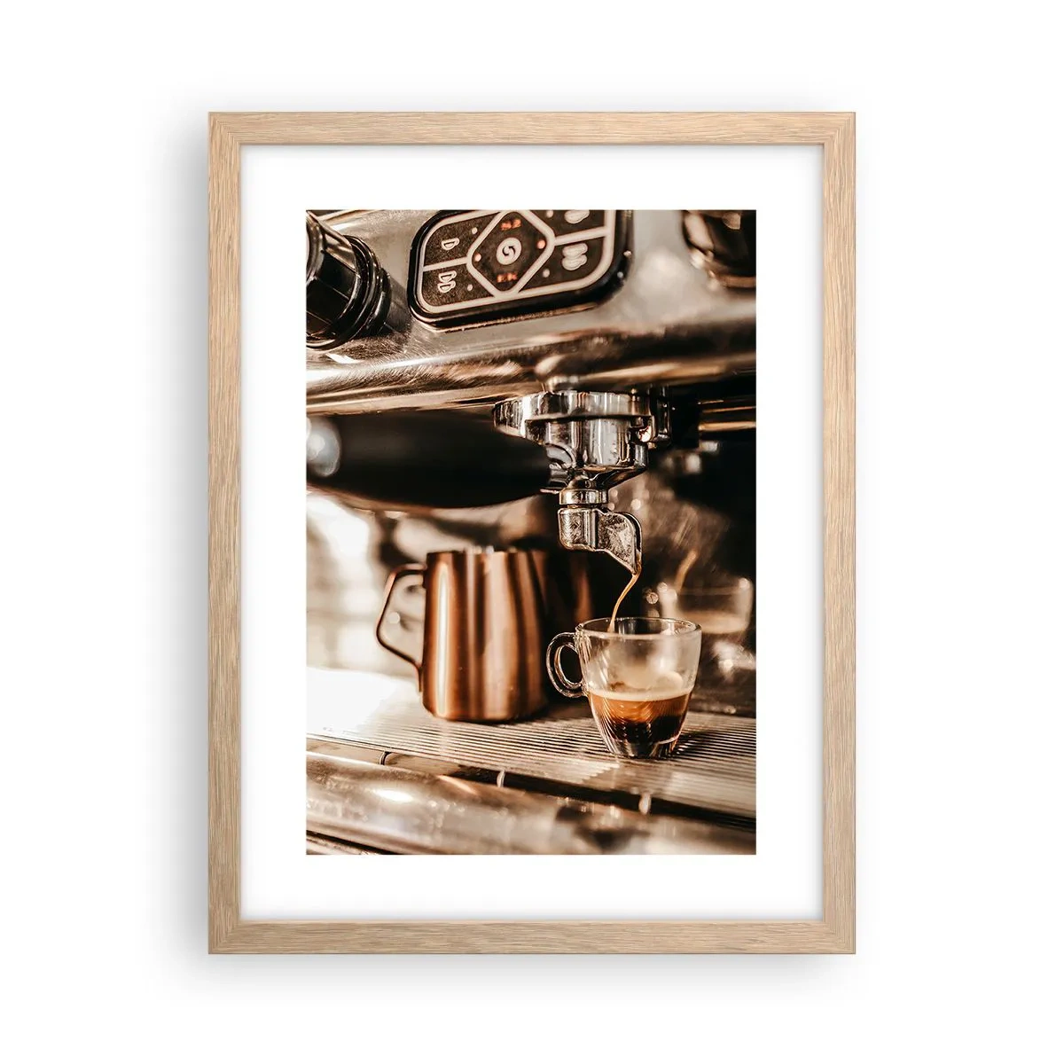 Poster in einem Rahmen aus heller Eiche - Kaffeeglanz - 30x40 cm