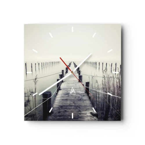 Wanduhr - Glasuhr - Tauchen Sie in Ruhe ein - 40x40 cm