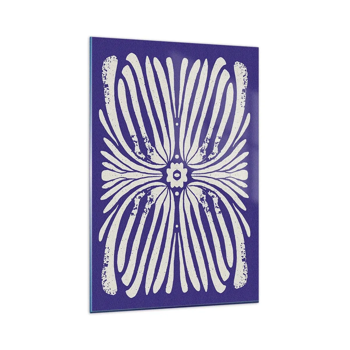 Glasbild - Bild auf glas - Ethno-Muster in Lila- und Weißtönen - 80x120cm - Ethnische Inspirationen - Moderne Wanddekoration für Wohnzimmer und Schlafzimmer ARTTOR