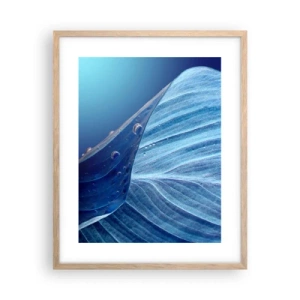 Poster in einem Rahmen aus heller Eiche - Versteckte Tropfen vom Blau - 40x50 cm