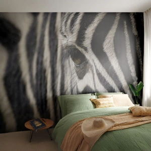 Fototapete Premium Sand - Gestreiftes Porträt - Tiere, Rippen, Afrika - 200x140 cm