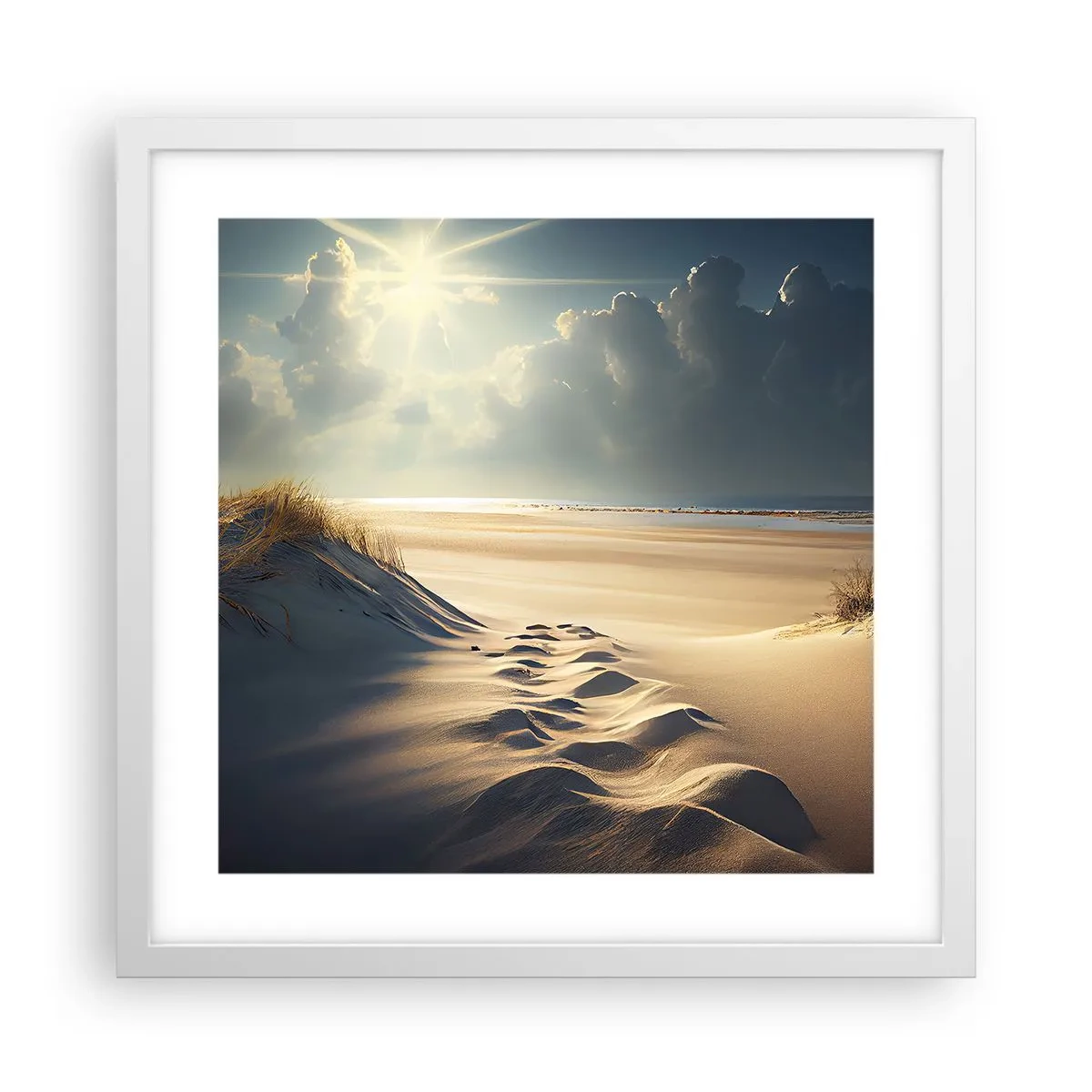 Poster in einem weißen Rahmen - Beruhigende Landschaft - 40x40 cm
