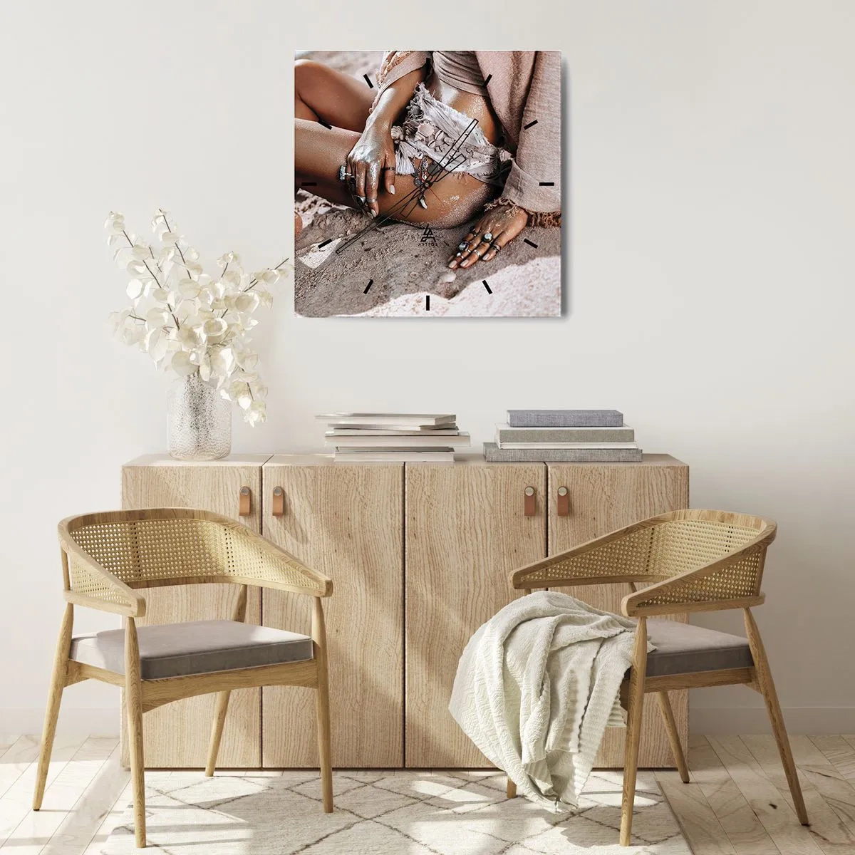 Wanduhr - Glasuhr - Von den Wellen geworfen? - 40x40 cm