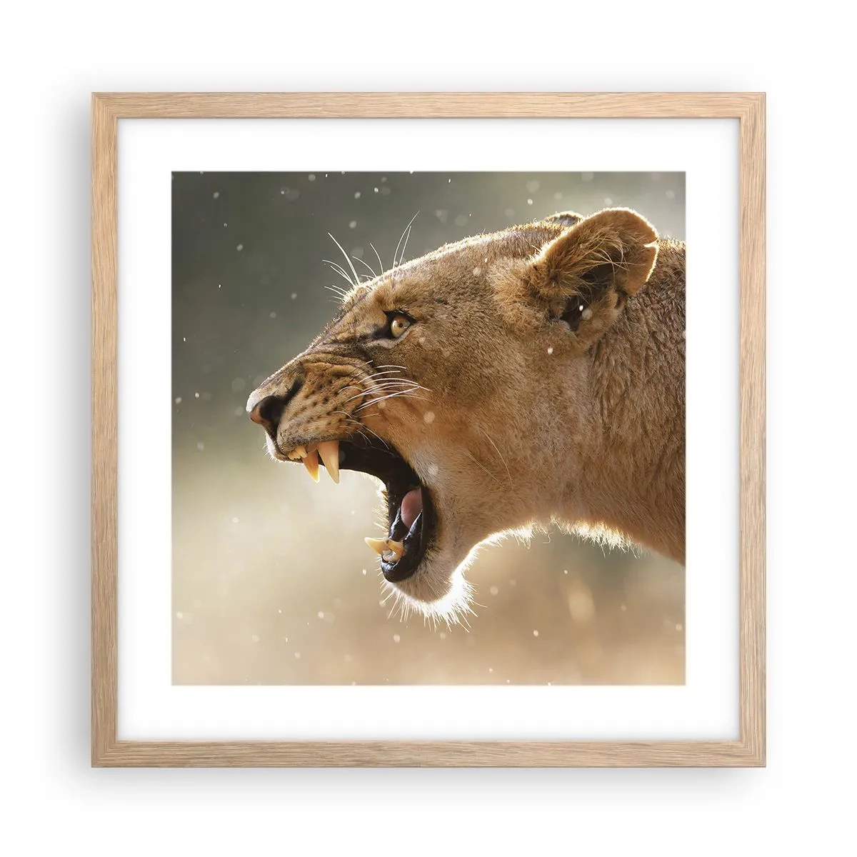 Poster in einem Rahmen aus heller Eiche - Versuch, nicht zuzuhören - 40x40 cm