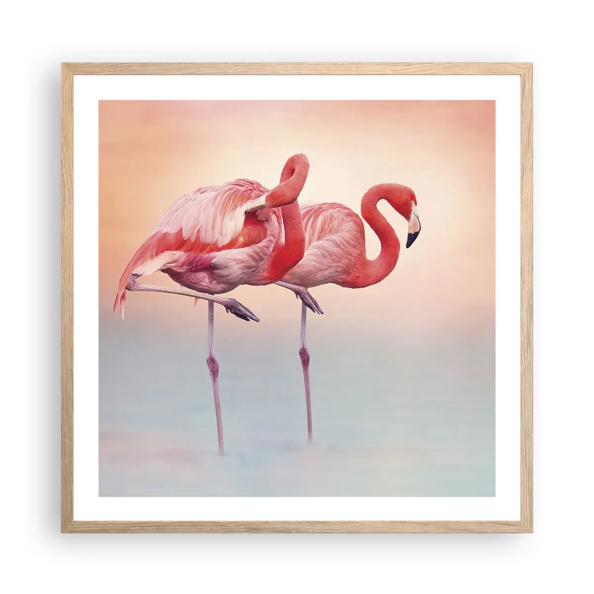 Poster in einem Rahmen aus heller Eiche - Die Farbe der untergehenden Sonne - 60x60 cm