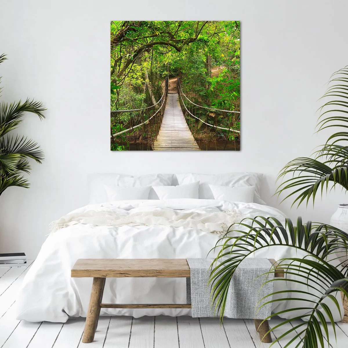 Bild auf Leinwand - Leinwandbild - Denn im Garten gibt es eine Schlingpflanze - 70x70 cm