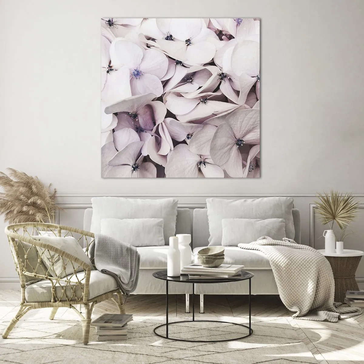 Glasbild - Bild auf glas - In einer Blumenflut - 70x70 cm