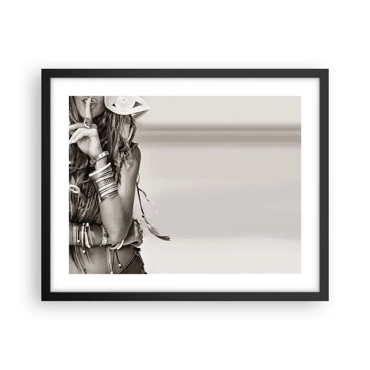 Poster in einem schwarzem Rahmen - Wieso ein Mädchen - 50x40 cm