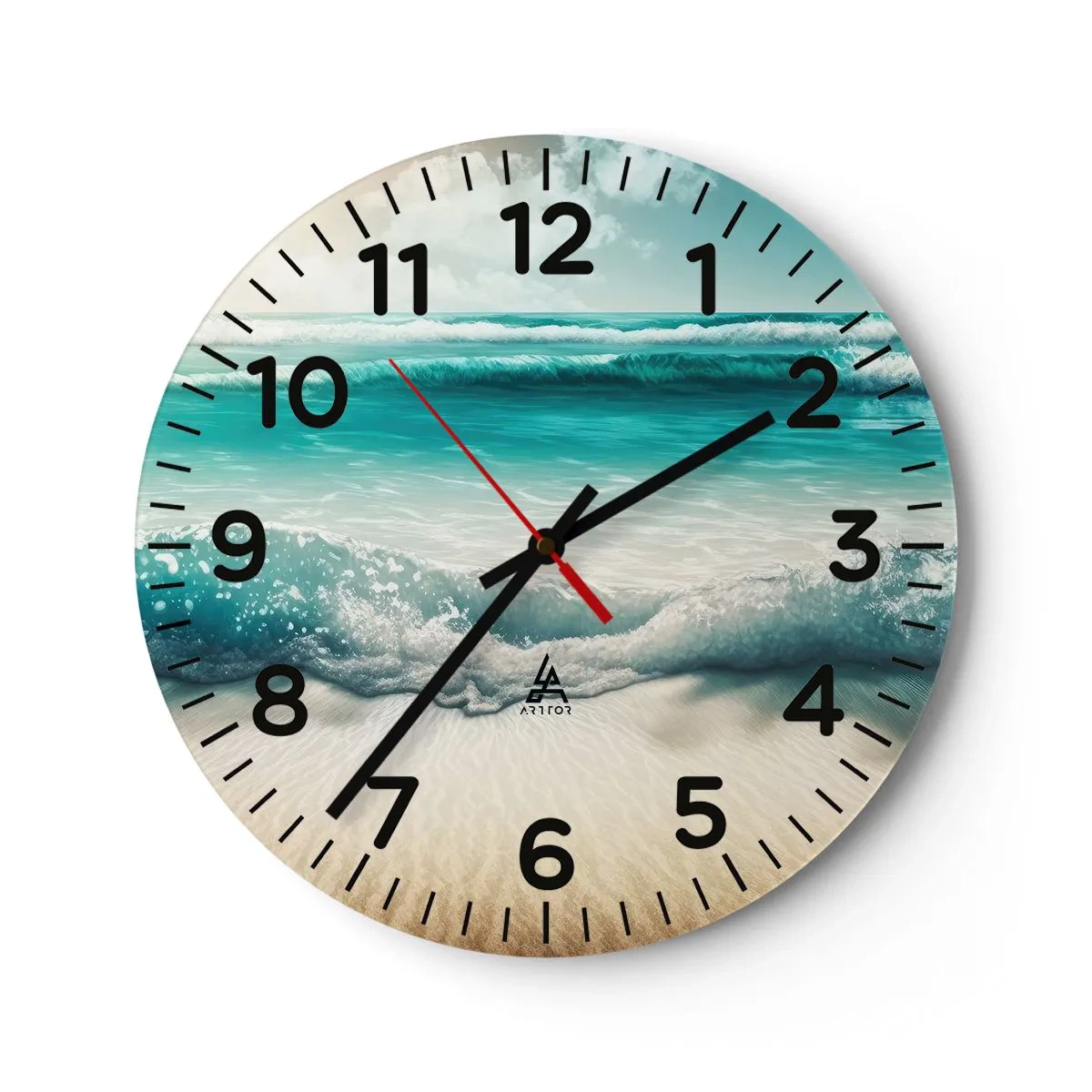 Wanduhr - Glasuhr - Frieden des Ozeans - 40x40 cm