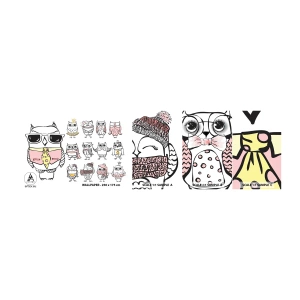 Fototapetenmuster Standard Eco - So viele Rollen zu spielen - Für Kinder, Eule, Kinder - 100x30 cm