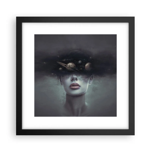 Poster in einem schwarzem Rahmen - Und die Planeten spielen verrückt ... - 30x30 cm