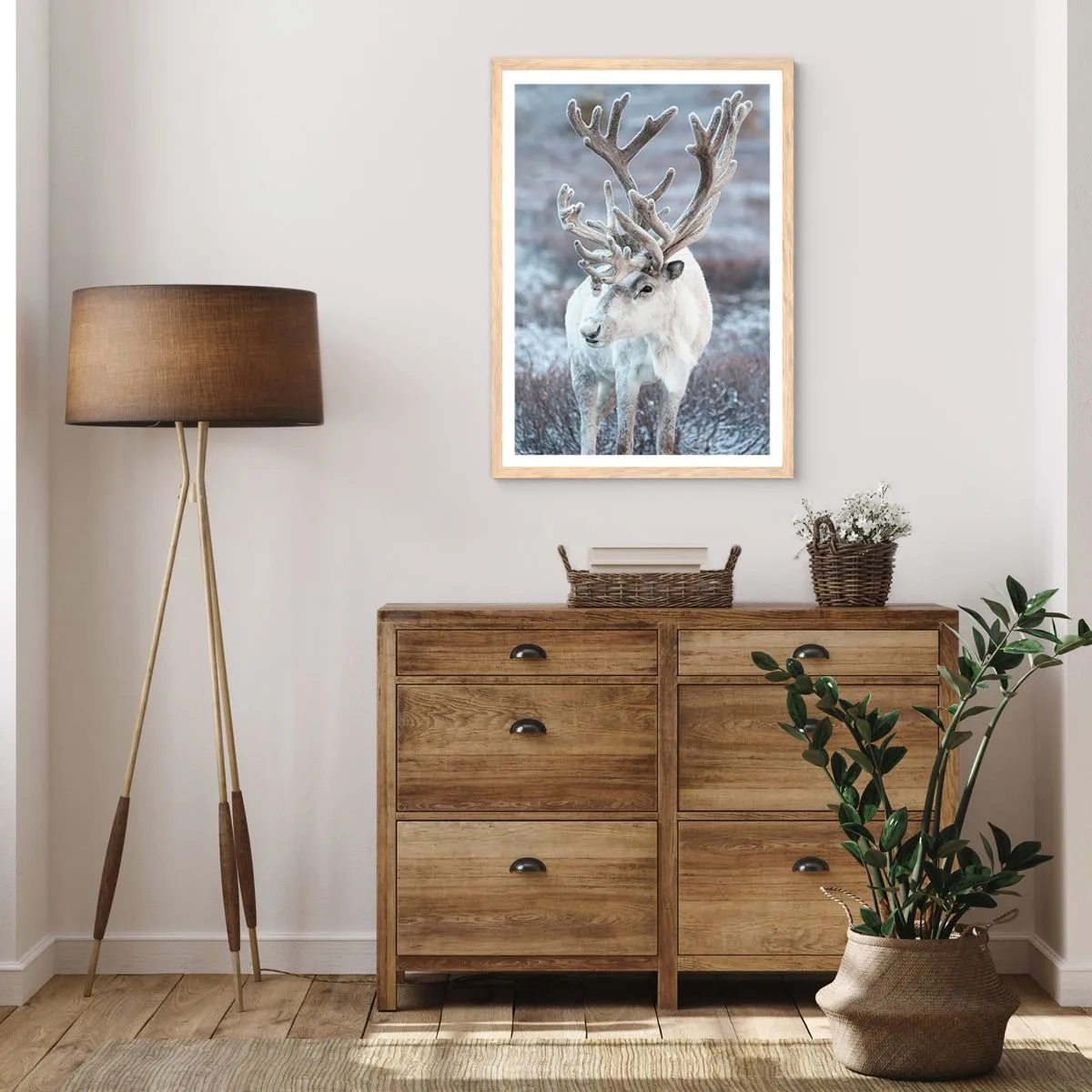 Poster in einem Rahmen aus heller Eiche - Porträt in der Sonne - 61x91 cm