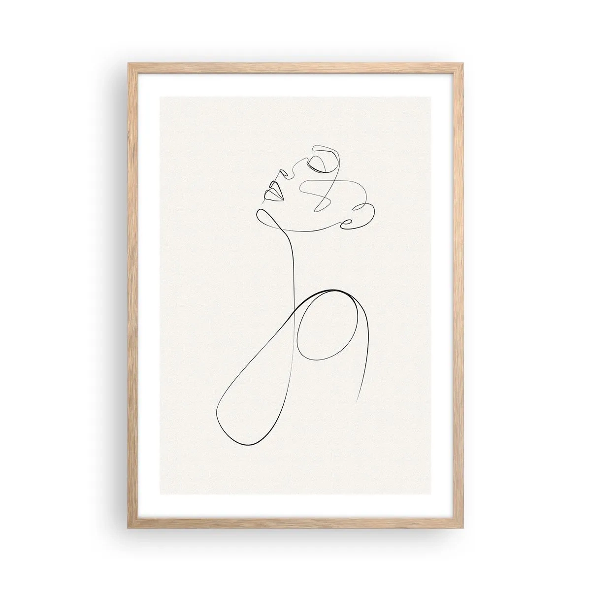 Poster in einem Rahmen aus heller Eiche - Versunken in Träumen - 50x70 cm