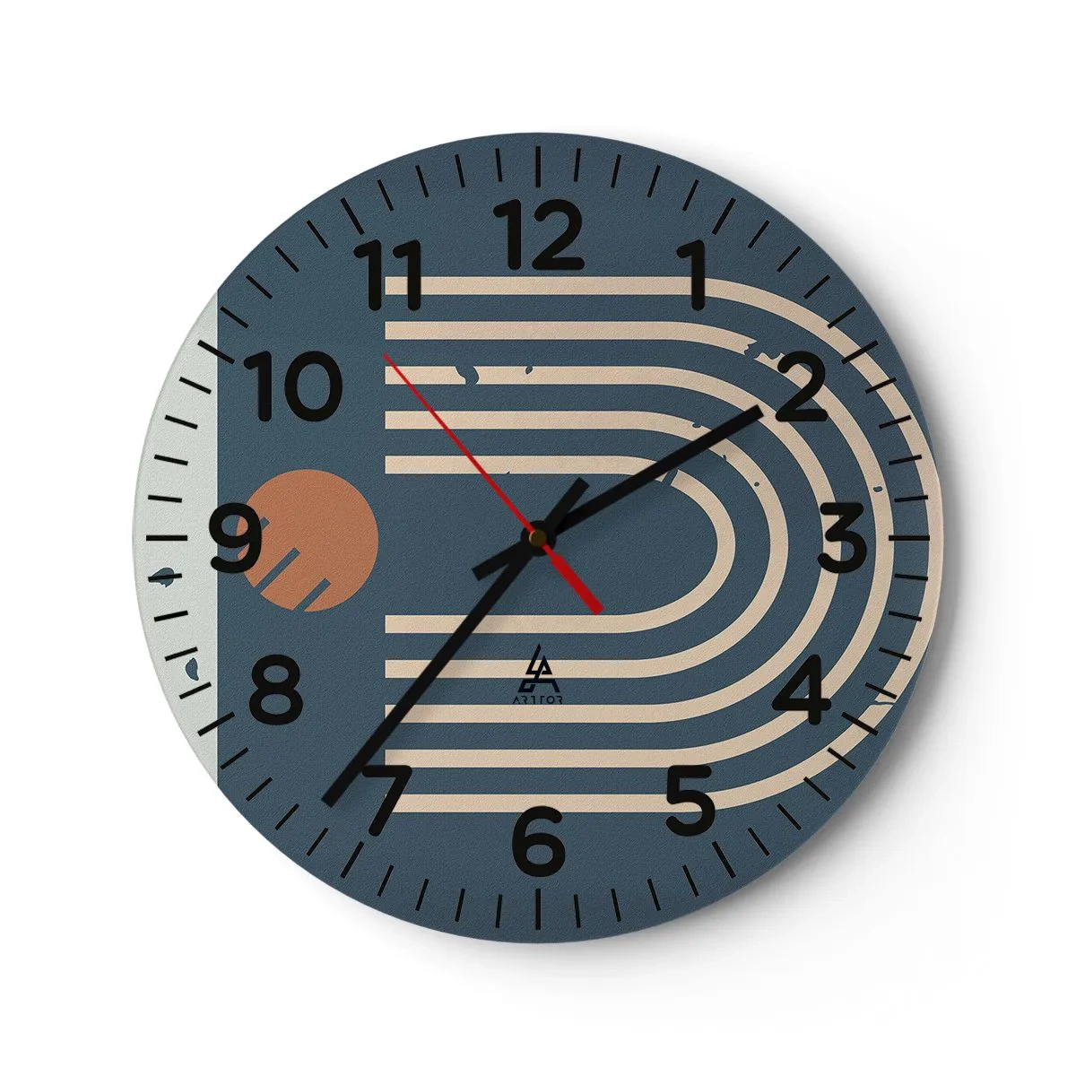 Wanduhr - Glasuhr - Geometrie auf dem Granatapfel - 40x40 cm