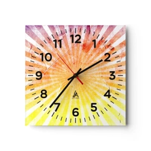 Wanduhr - Glasuhr - Sonnenaufgänge und Sonnenuntergänge - 30x30 cm