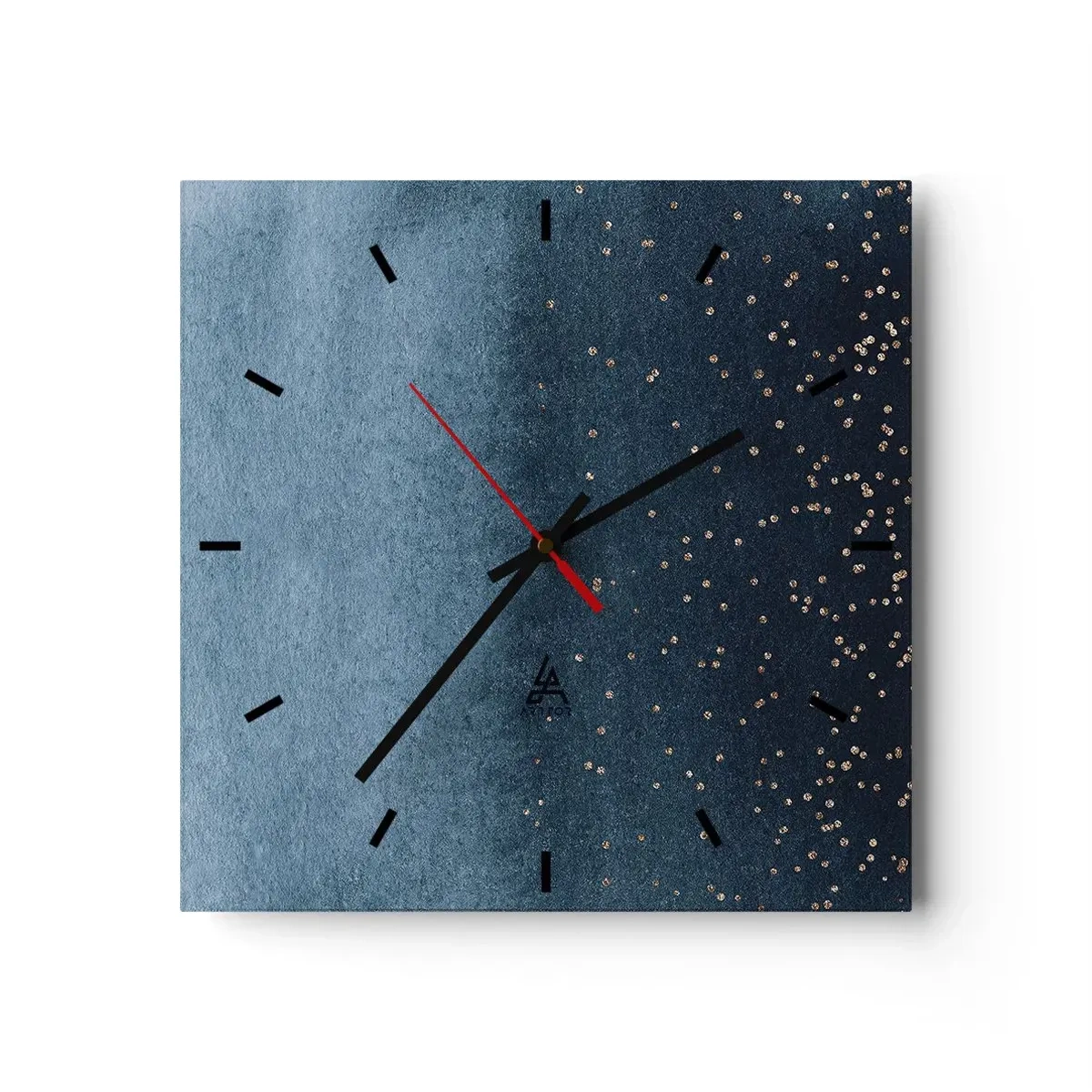 Wanduhr - Glasuhr - Komposition - blaue Phasen - 40x40 cm