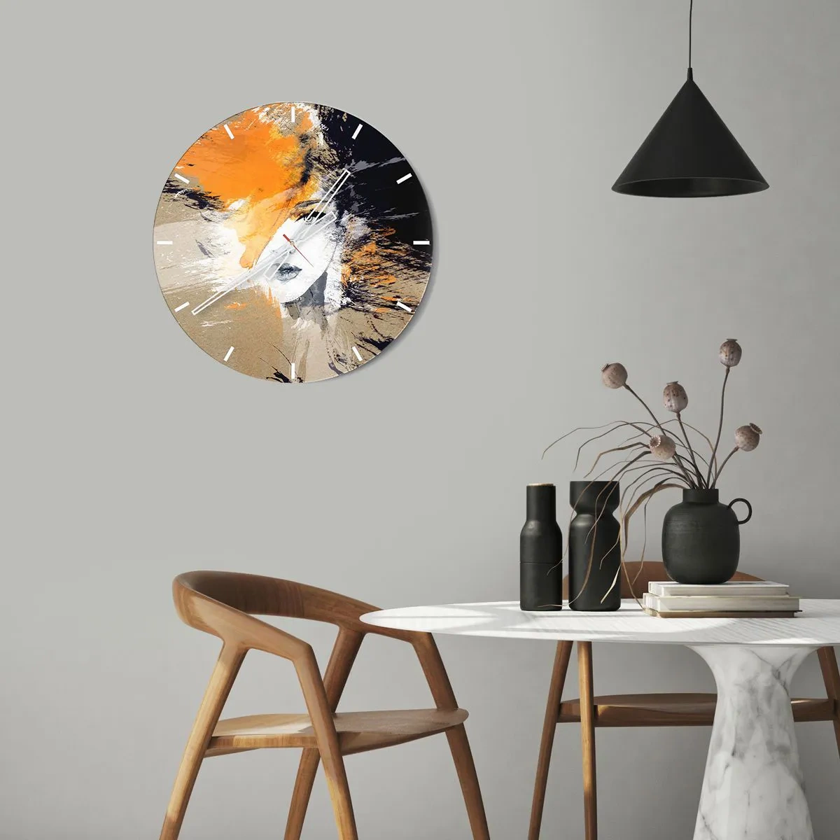 Wanduhr - Glasuhr - Und es ist Licht - 30x30 cm