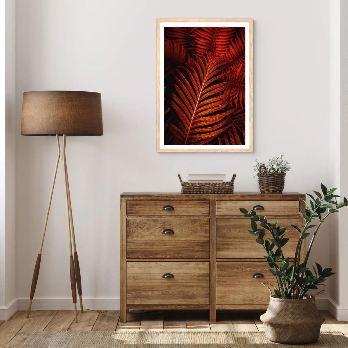 Poster in einem Rahmen aus heller Eiche - Die Hitze des Lebens - 70x100 cm