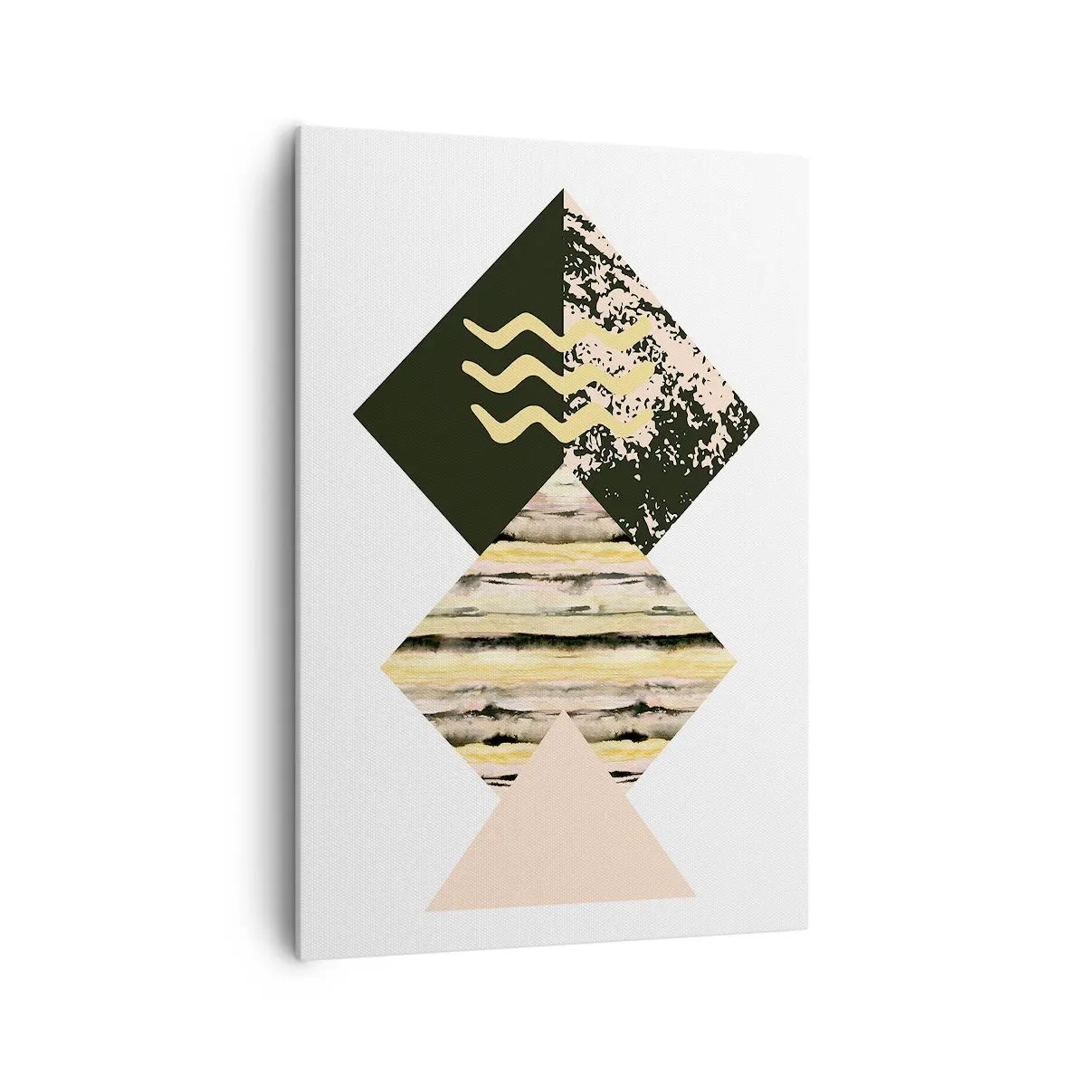 Bild auf Leinwand - Leinwandbild - Geometrische Formen mit abstrakten Mustern - 70x100cm - Es ist nicht so einfach - Moderne Wanddekoration für Wohnzimmer und Schlafzimmer ARTTOR