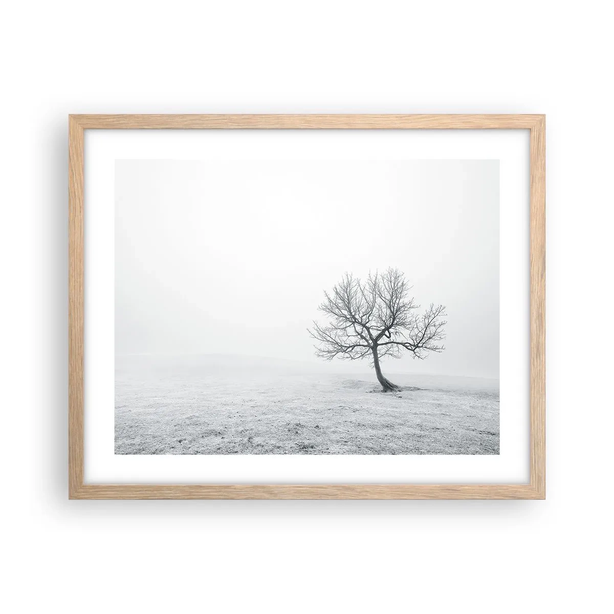 Poster in einem Rahmen aus heller Eiche - Gegen das Nichts - 50x40 cm