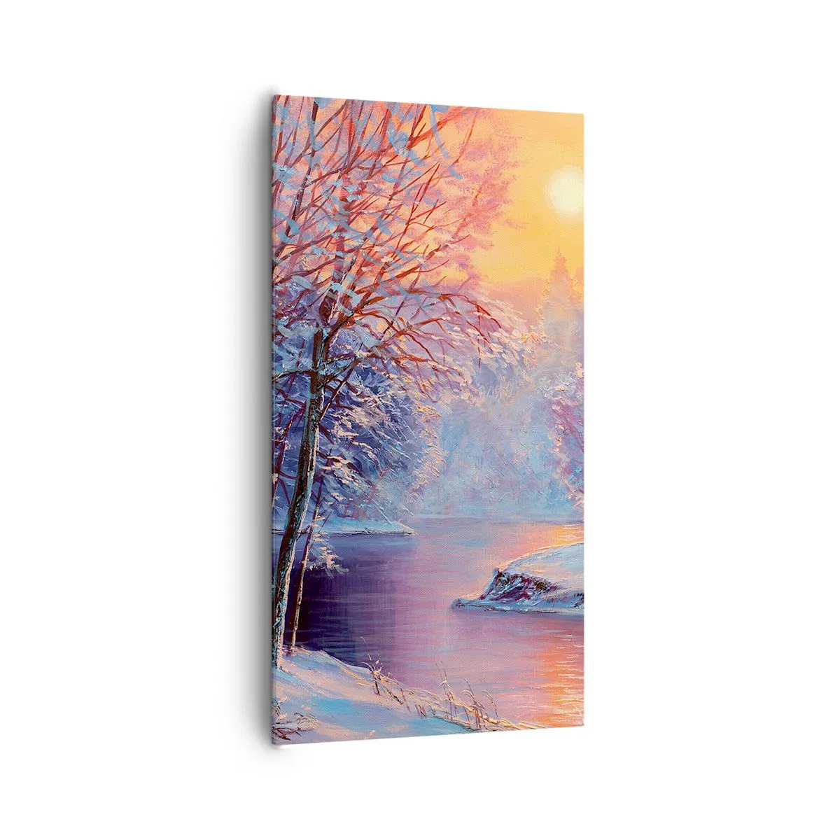 Bild auf Leinwand - Leinwandbild - Die Farben des Winters - 65x120 cm