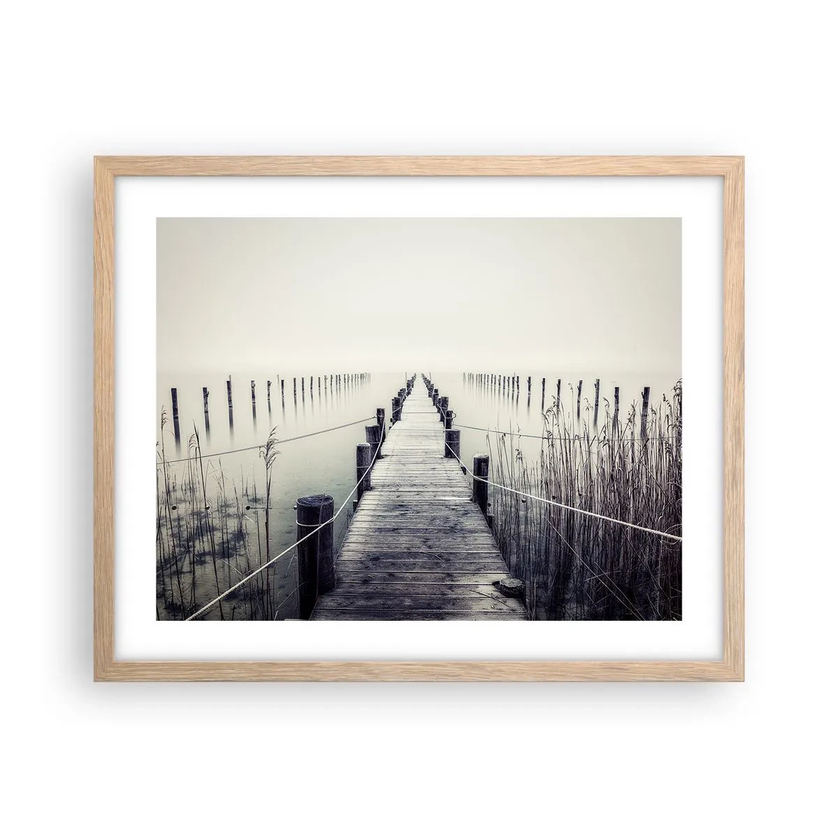 Poster in einem Rahmen aus heller Eiche - Tauchen Sie in Ruhe ein - 50x40 cm