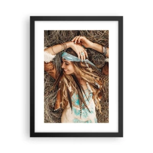 Poster in einem schwarzem Rahmen - Auf dem Weg in den Sommer der Liebe - 30x40 cm