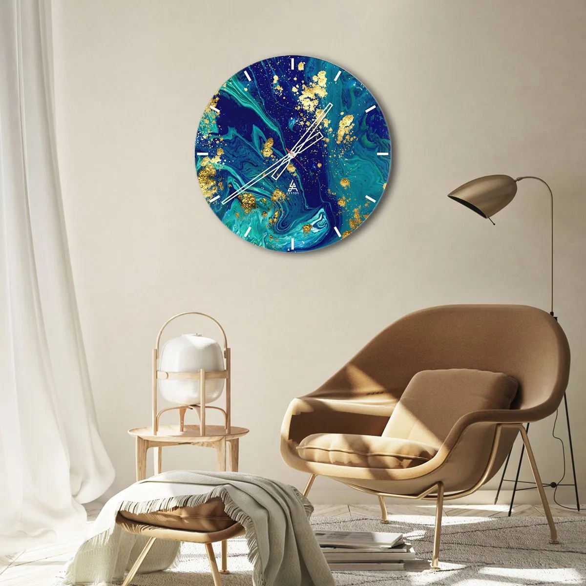 Wanduhr - Glasuhr - Die Blütenblätter der Sonne - 40x40 cm