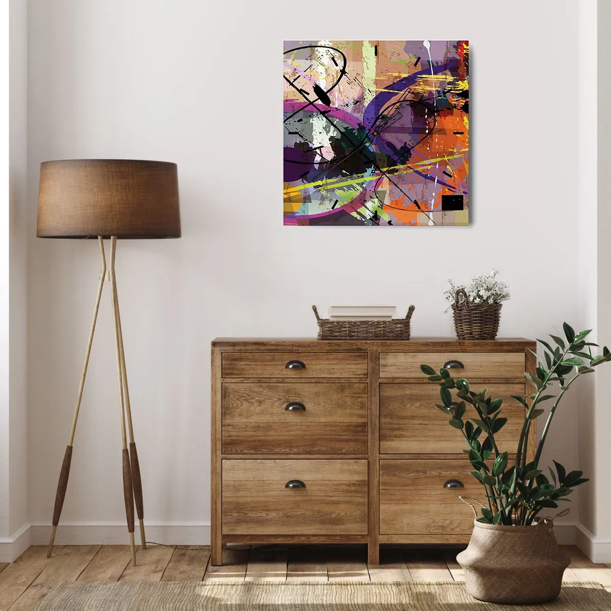 Wanduhr - Glasuhr - Du kannst geradeaus oder umhergehen - 30x30 cm