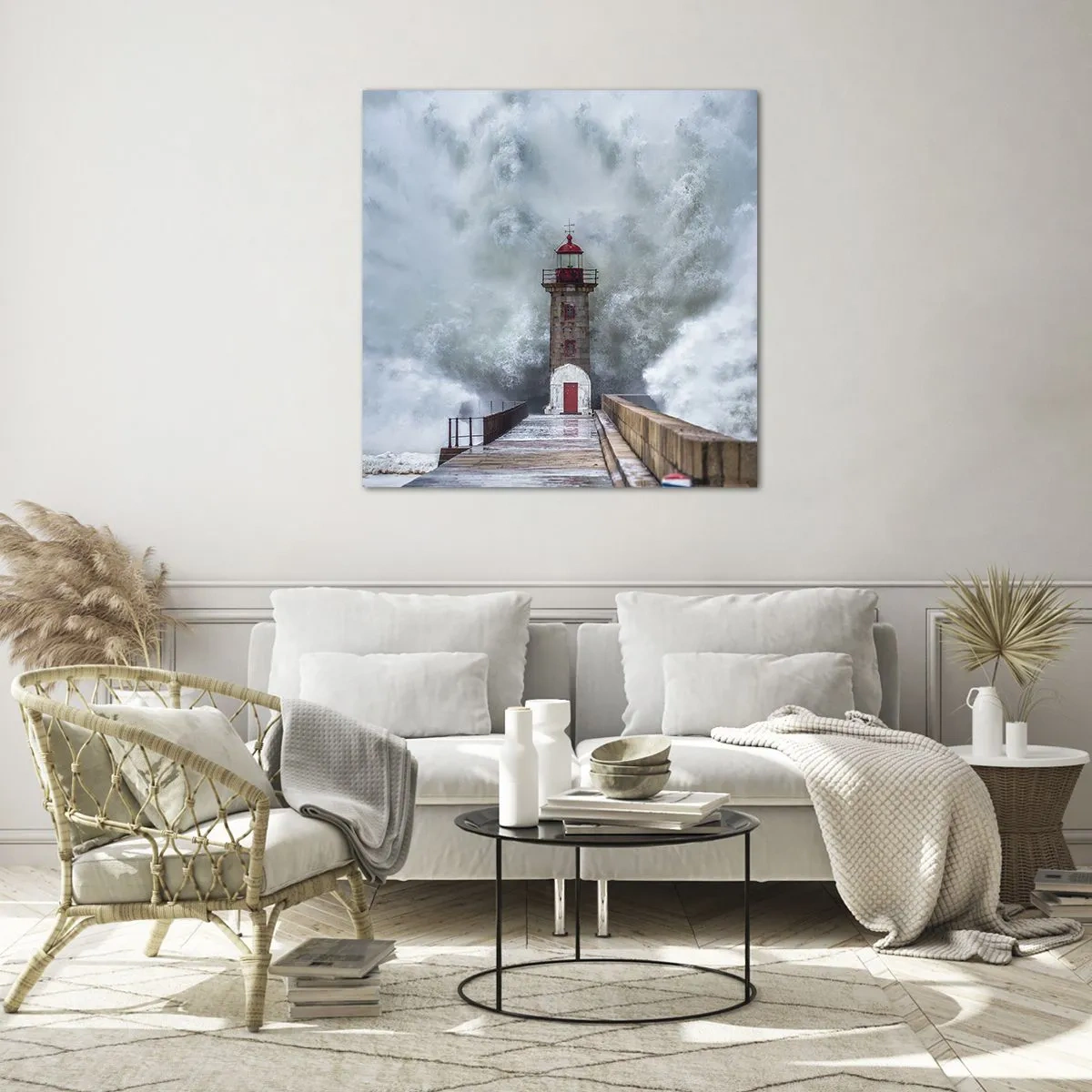 Glasbild - Bild auf glas - Das Rauschen des Wassers, der Lärm wird wehen - 60x60 cm