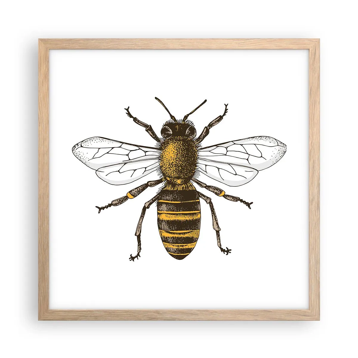 Poster in einem Rahmen aus heller Eiche - Schön und gut - 40x40 cm