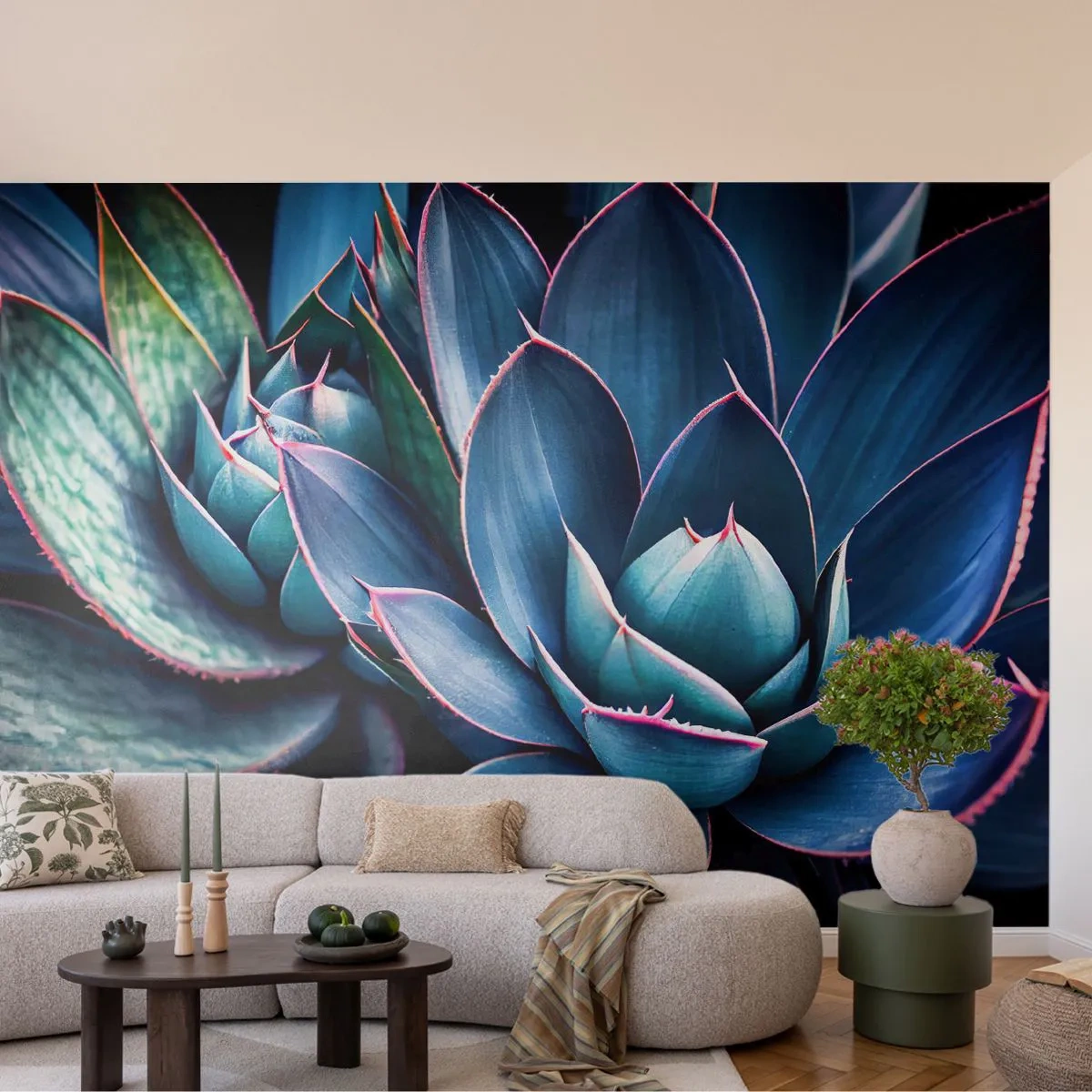 Fototapete Premium Canvas - Lebenskraft - Blumen, Botanik, Sukkulenten - 500x350 cm