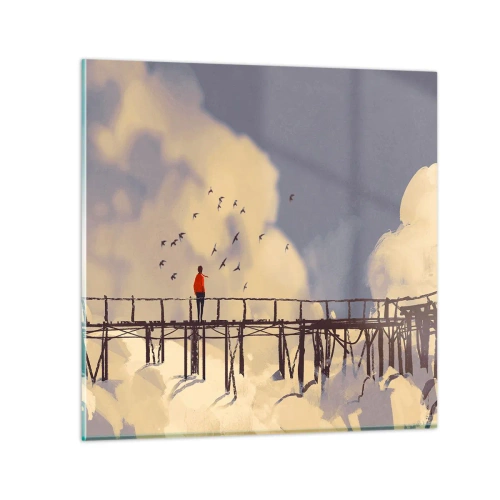 Glasbild - Bild auf glas - Blaue Sehnsucht - 40x40 cm