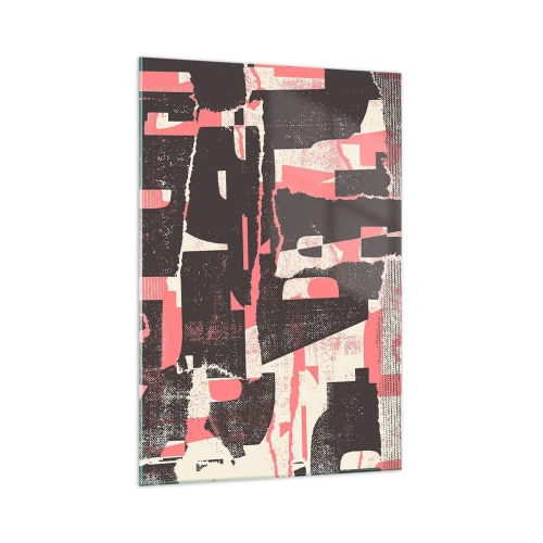 Glasbild - Bild auf glas - Eine abstrakte Komposition in Rosa- und Brauntönen. - 70x100cm - All dieser Lärm - Moderne Wanddekoration für Wohnzimmer und Schlafzimmer ARTTOR